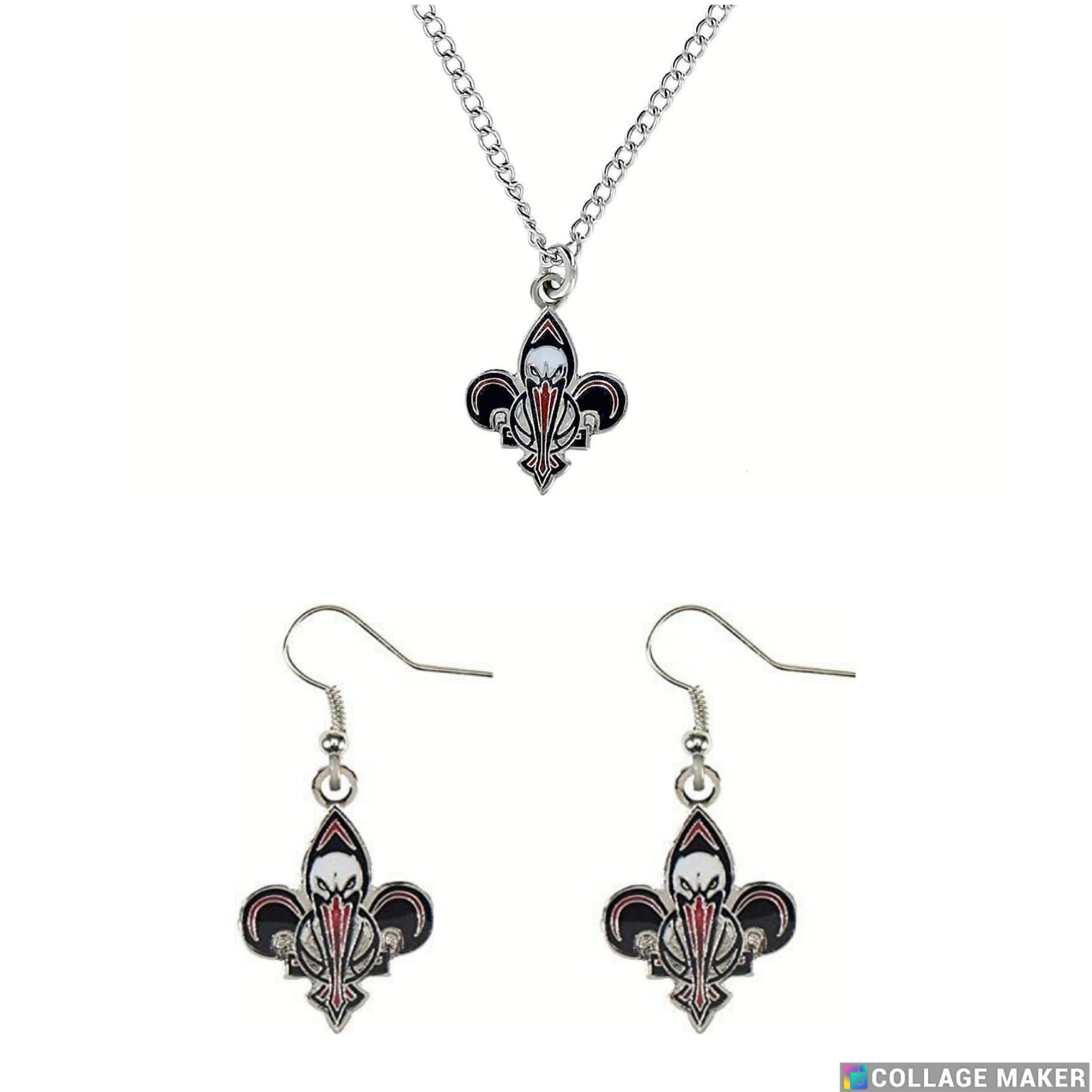 NBA Licensed Necklace & Dangler Earrings Set - Pick Your Team