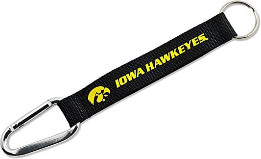 IOWA HAWKEYES CARABINER LANYARD KEYCHAIN