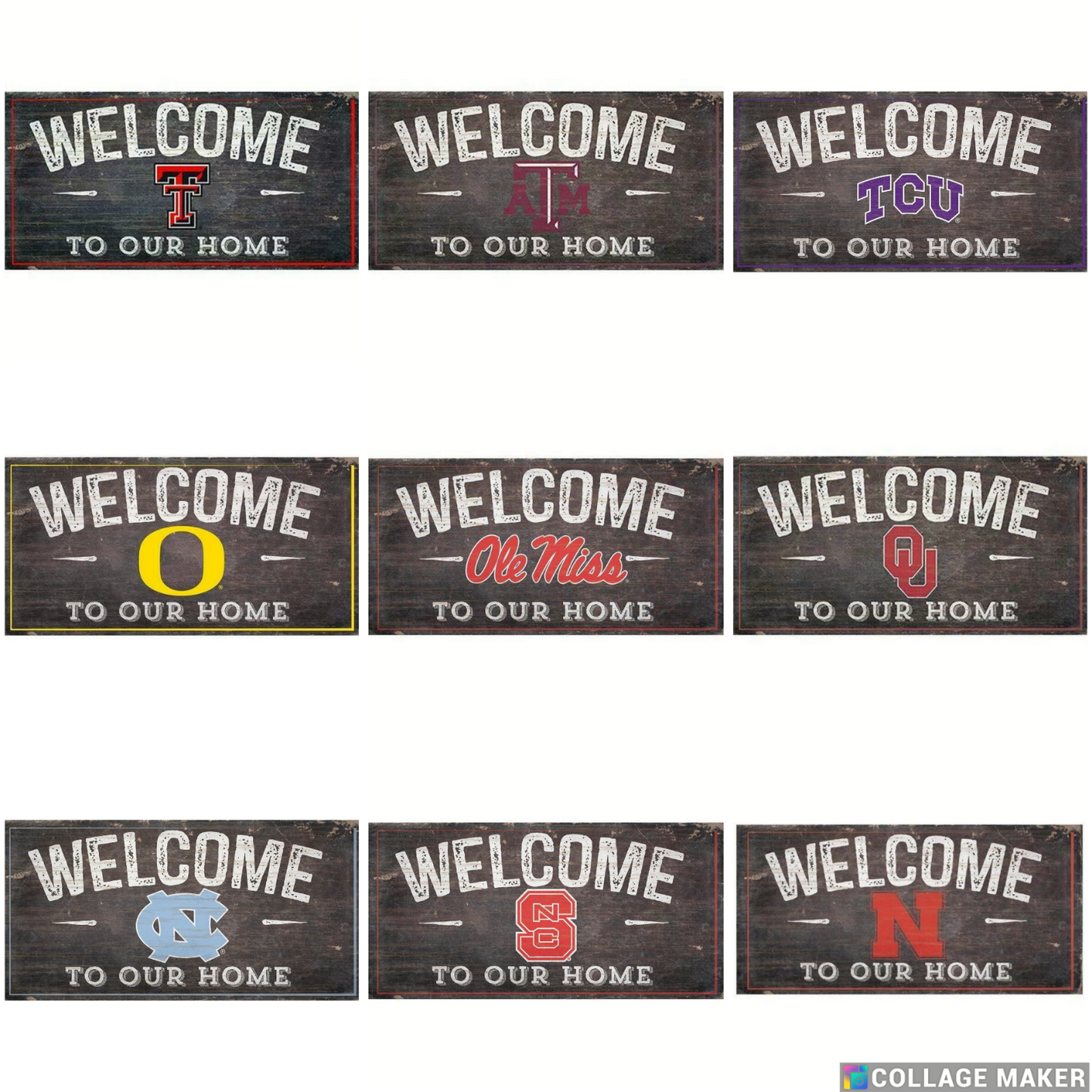 NCAA Welcome Home Wood Signs - Pick Your Team