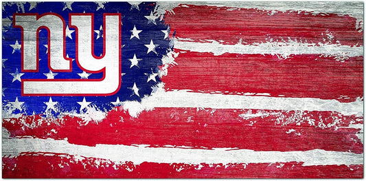 New York Giants "Flag Themed" Wood Signs 6"x12"