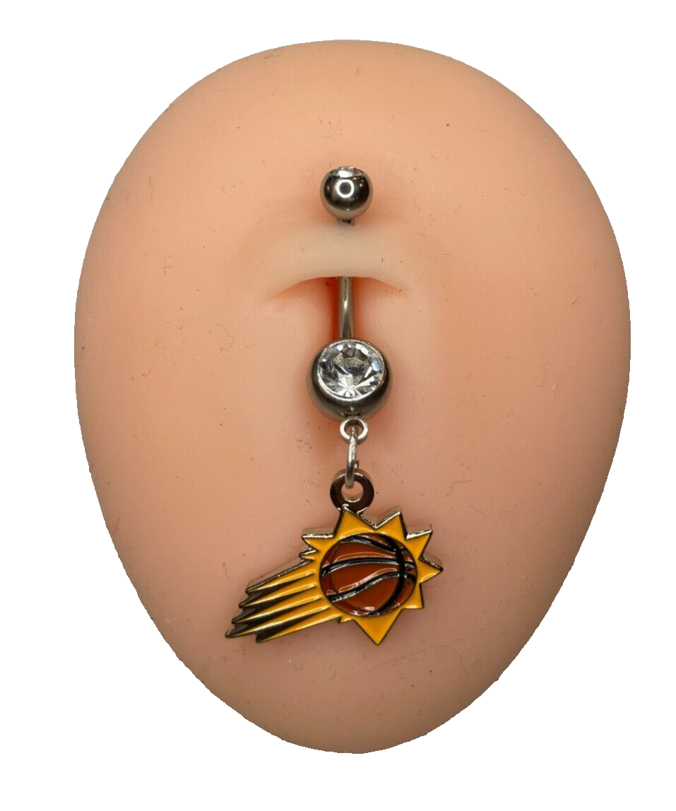 Phoenix Suns Double Gem Surgical Steel Navel Ring Belly Piercing