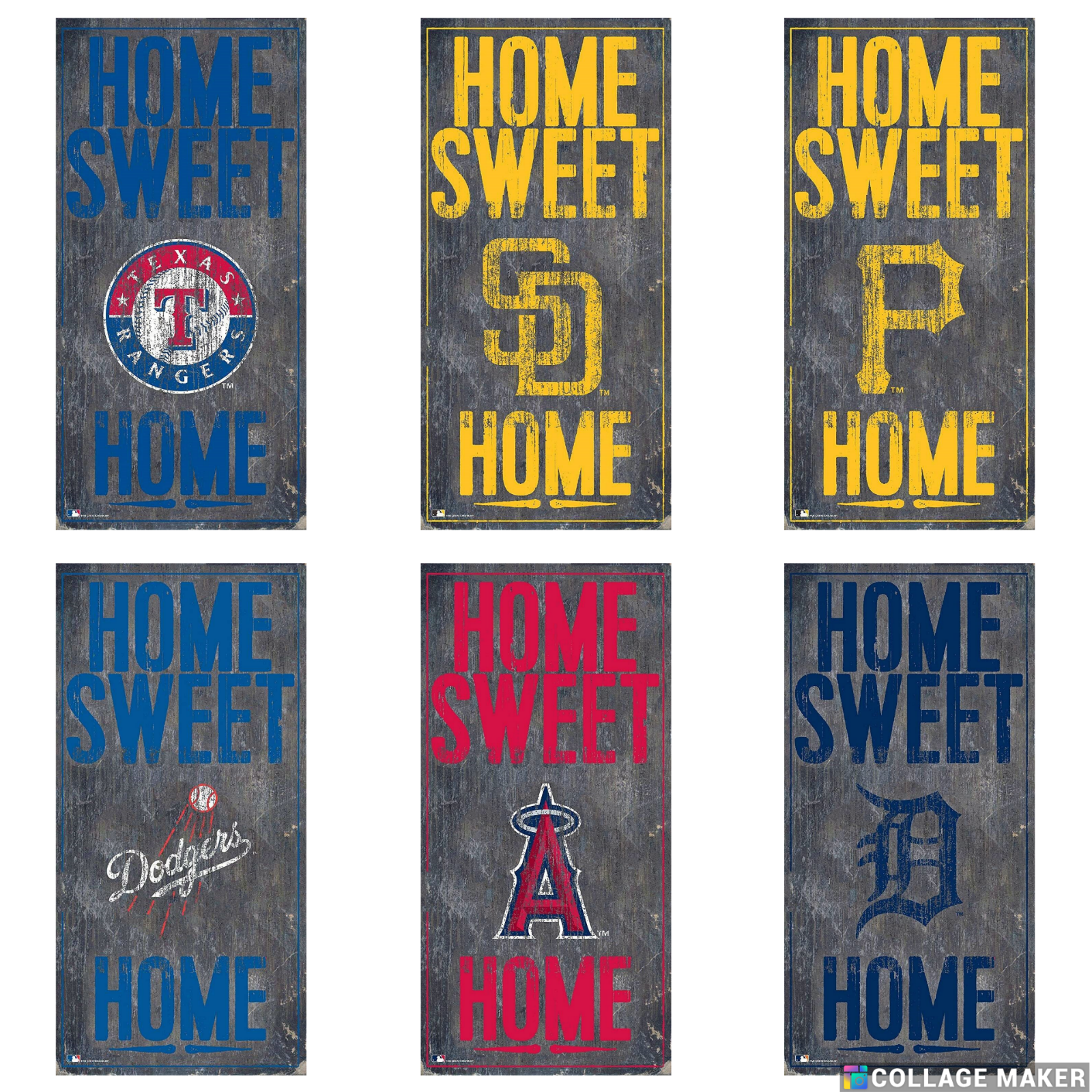 MLB Home Sweet Home Wood Signs - Pick Your Team