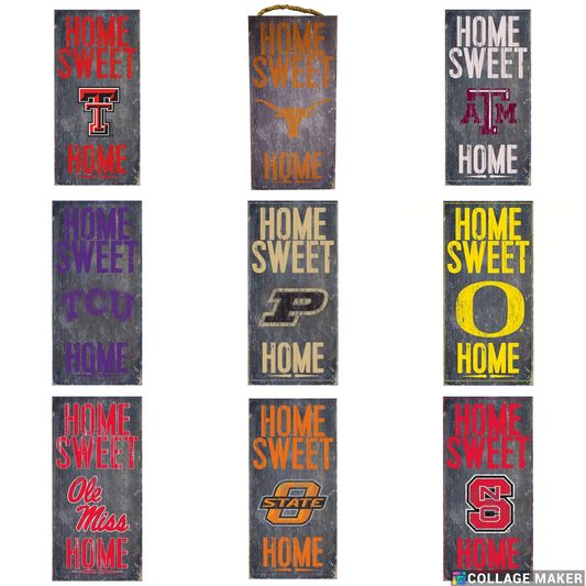 NCAA Home Sweet Home Wood Signs - Pick Your Team