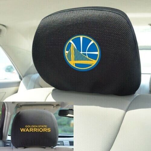 Set of 2  Golden State Warriors Embroidered Headrest Covers  Mesh  Two Sided