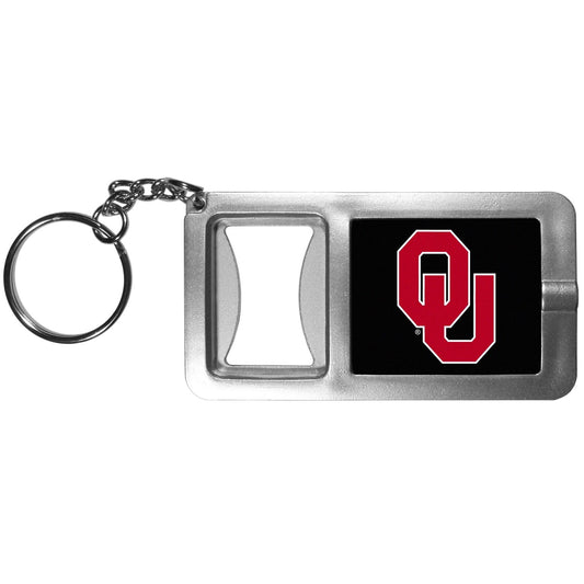 Oklahoma Sooners Flashlight Key Chain with Bottle Opener  - 4.25" Height