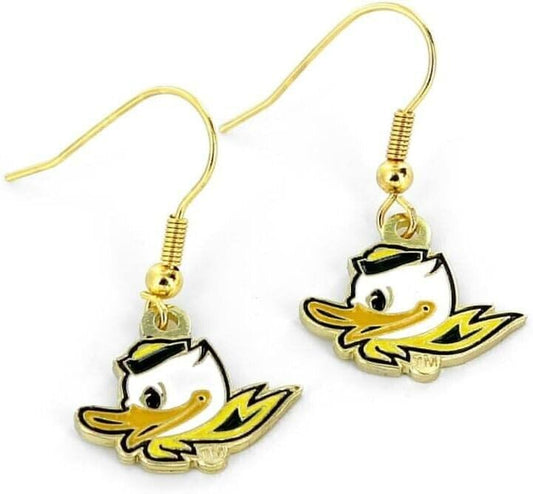 OREGON DUCKS FIGHTING DUCK DANGLER EARRINGS