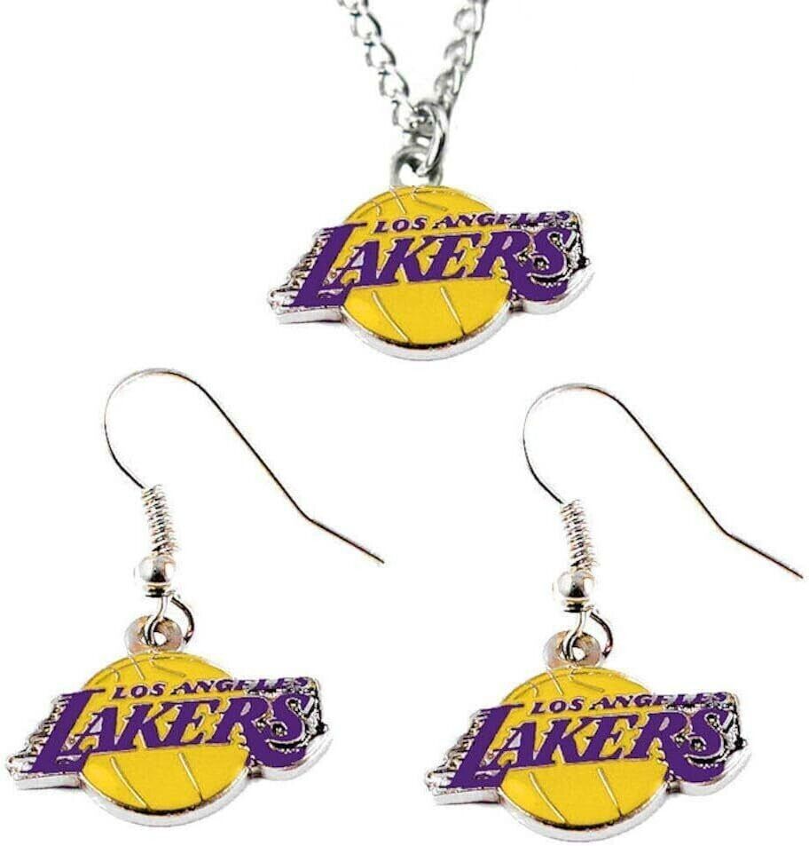 Los Angeles Lakers Dangle Earrings & Necklace Set