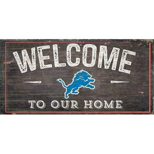 Detroit Lions "Welcome Home" Wood Signs 6"x12"