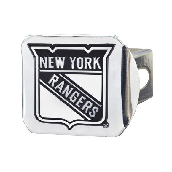 New York Rangers Hitch Cover - Heavy Duty Chrome  - 3.4" x 4"