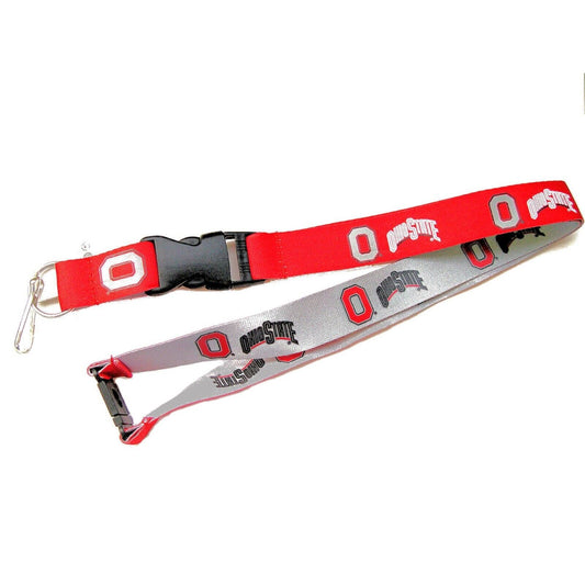 OHIO STATE BUCKEYES (RED/GRAY) REVERSIBLE LANYARD