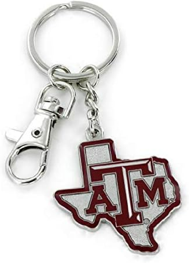 Texas A&M Aggies State Design Heavyweight Metal Keychain Keyrings