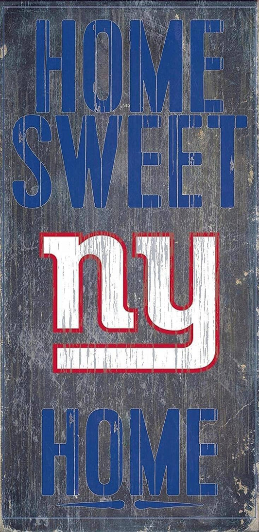 New York Giants "Home Sweet Home" Wood Signs 6"x12"