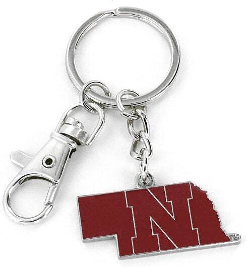 Nebraska Cornhuskers State Design Heavyweight Metal Keychain Keyrings