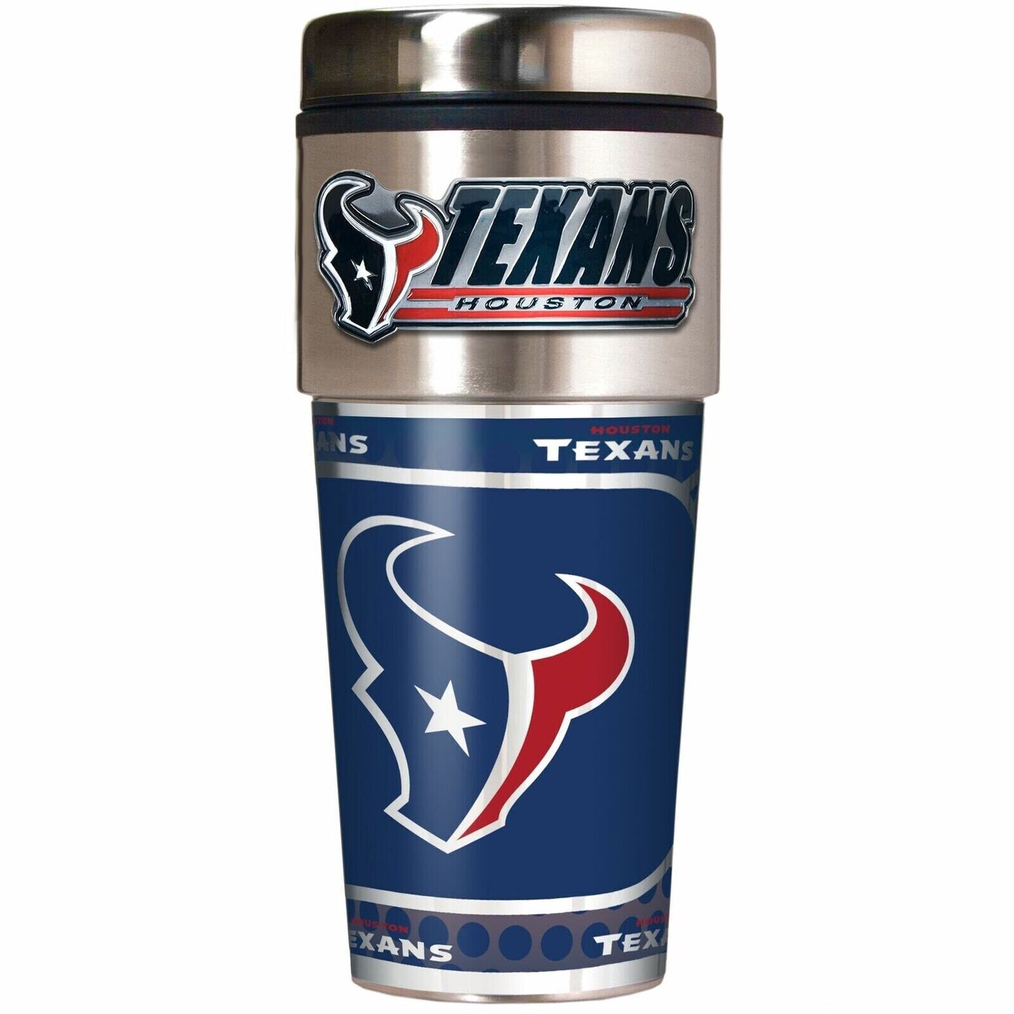 16oz Houston Texans Travel Tumbler Mugs Stainless Steel and Black Vinyl  Hot&Col