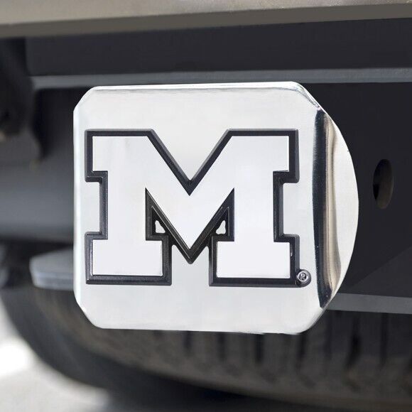 Michigan Wolverines Hitch Cover - Heavy Duty Chrome  - 3.4" x 4"