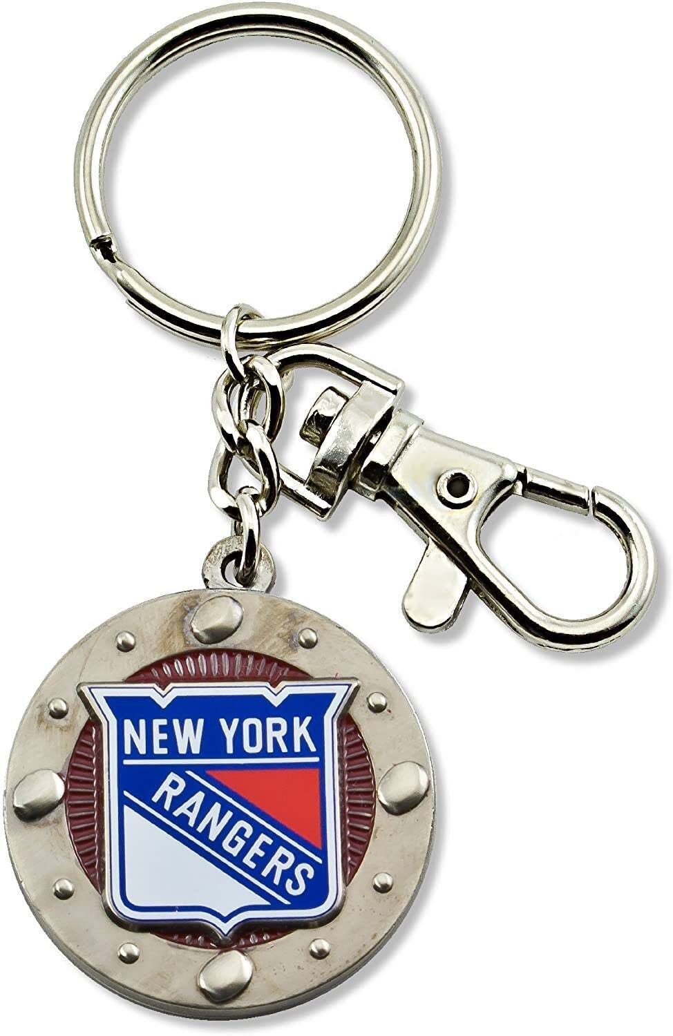 New York Rangers Impact Metal Keychain Keyrings  Heavy Duty  1 1/4 inch round me