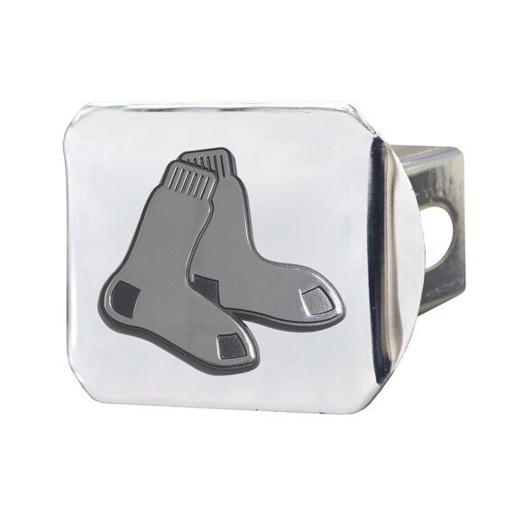 Boston Red Sox Hitch Cover - Heavy Duty Chrome  - 3.4" x 4"