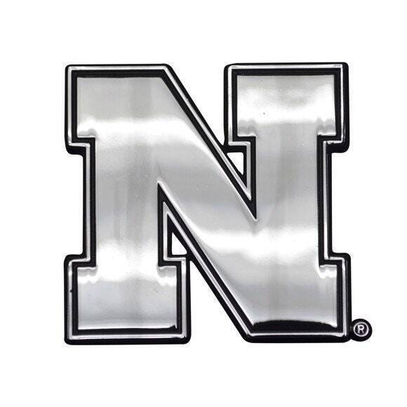 NEBRASKA CORNHUSKERS - CHROME AUTO EMBLEM - 3" X 3"