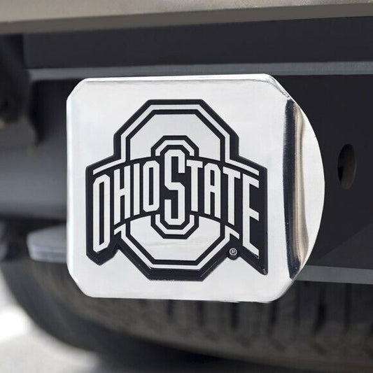 Ohio State Buckeyes Hitch Cover - Heavy Duty Chrome  - 3.4" x 4"