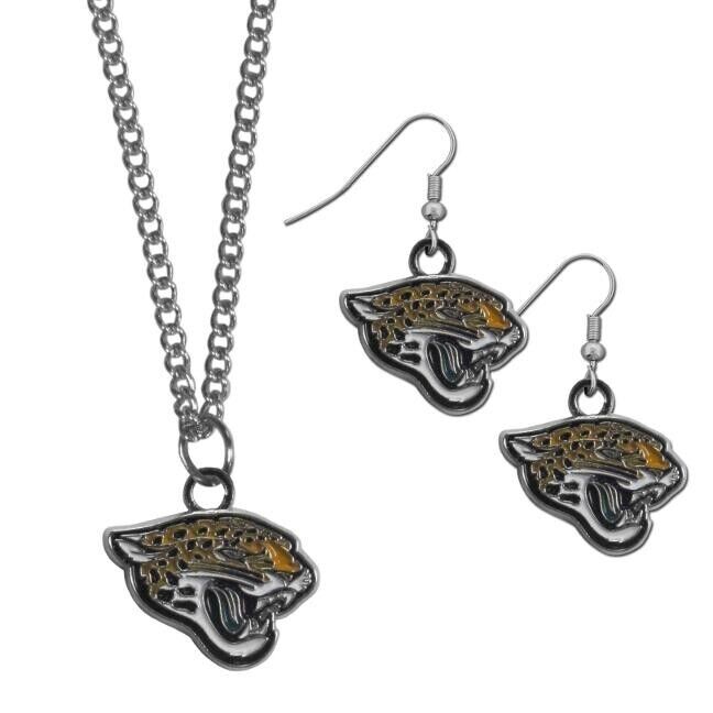 Jacksonville Jaguars Dangle Earrings & Necklace Set