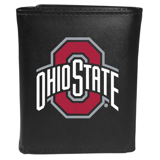 Ohio State Buckeyes Leather Tri-fold Wallet Large Logo