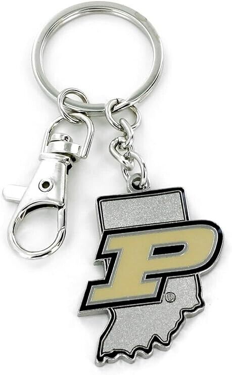 Purdue Boilermakers State Design Heavyweight Metal Keychain Keyrings