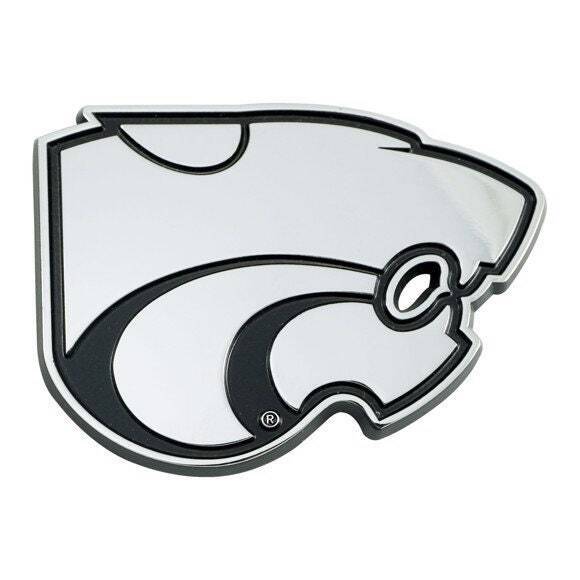 KANSAS STATE WILDCATS - CHROME AUTO EMBLEM - 3" X 3"