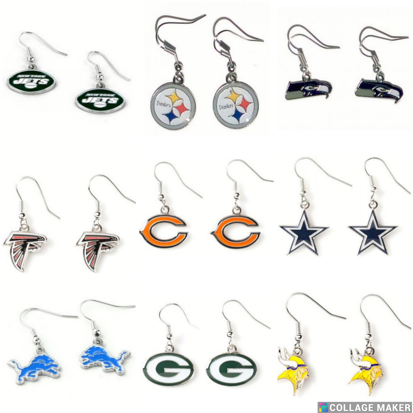 NFL Licensed Logo Dangler Earrings - Pick Your Team