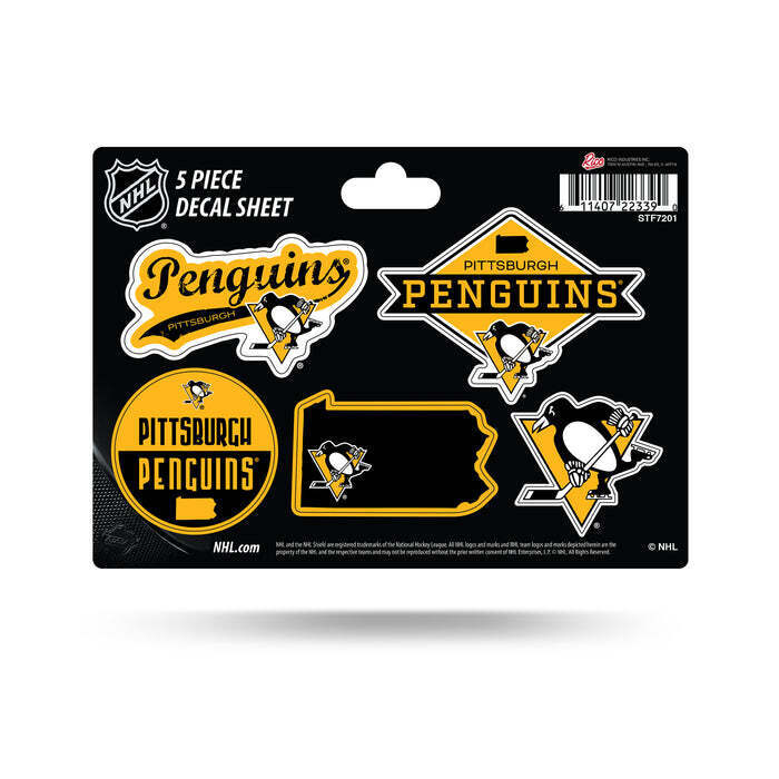 Set of 2 - Pittsburgh Penguins NHL 5-Pc Sticker Sheet