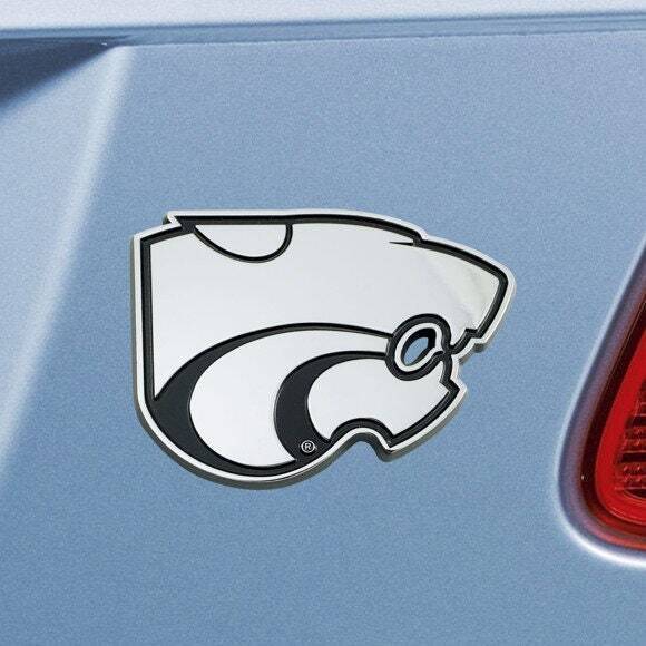 KANSAS STATE WILDCATS - CHROME AUTO EMBLEM - 3" X 3"