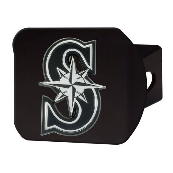 Seattle Mariners Hitch Cover - Heavy Duty Black - 3.4" x 4"