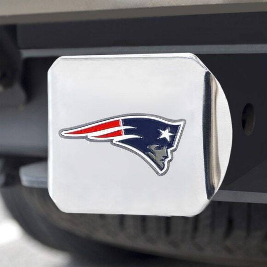 New England Patriots Hitch Cover  Color on Chrome 3.4"x4"  3D Molded Design  Mad